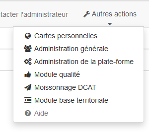 Copie-écran Administration de site
