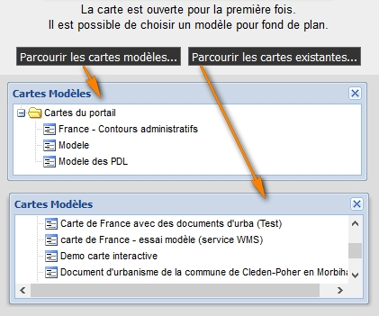 Copie-écran "Cartes modèles"