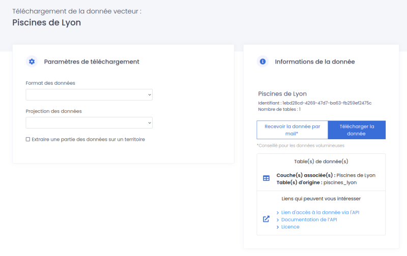 Interface du module de téléchargemebt